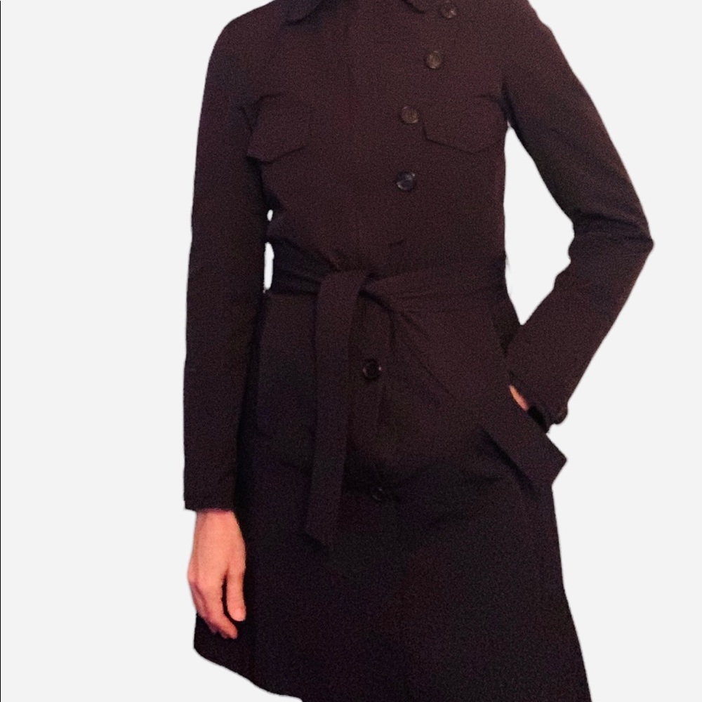 Prada Tailored A-line Trench Black - Picture 2 of 14